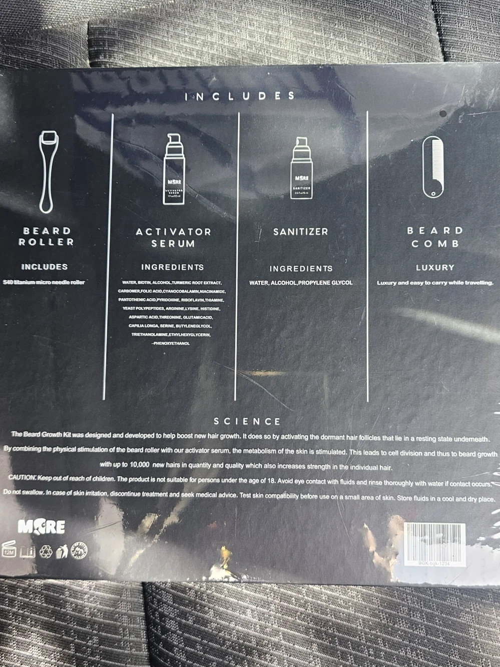 Beard Grooming( MORE )Growth Kit With Activator Serum, Beard Roller SEALED.